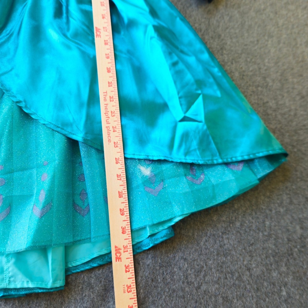 New! Disney Queen Anna Deluxe Costume Kids S/P 4-6X Teal Black Frozen Halloween - Picture 5 of 7